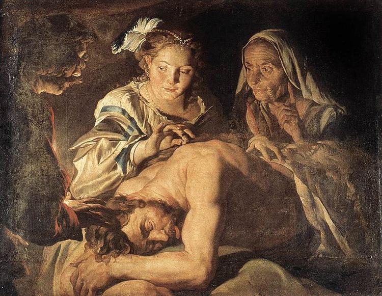 Matthias Stomer Samson and Delilah oil painting picture
